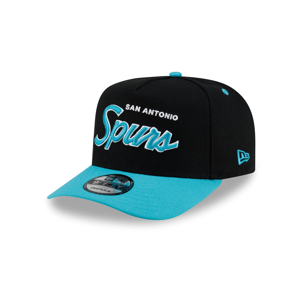 San Antonio Spurs Hardwood Classics 90s Script 9FIFTY A-Frame Snapback Hat - Image 3