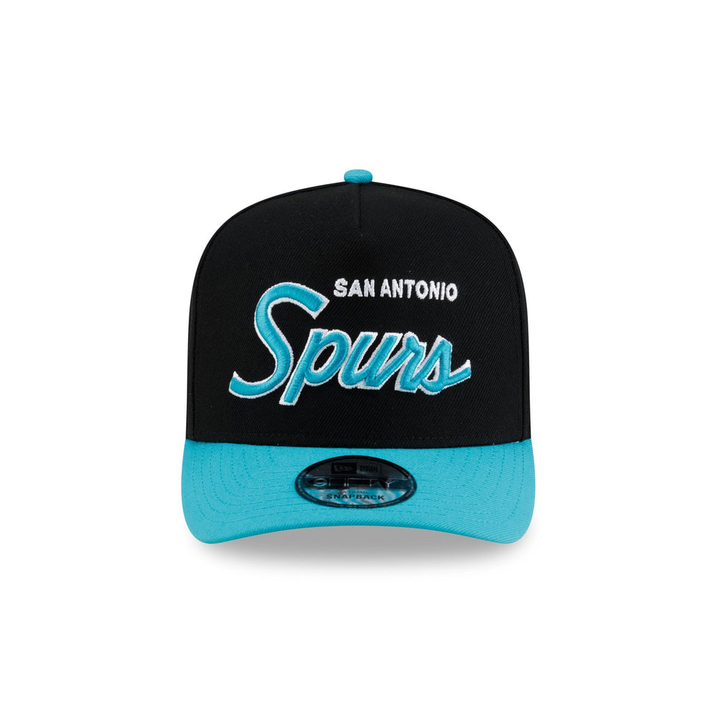 San Antonio Spurs Hardwood Classics 90s Script 9FIFTY A-Frame Snapback Hat - Image 2