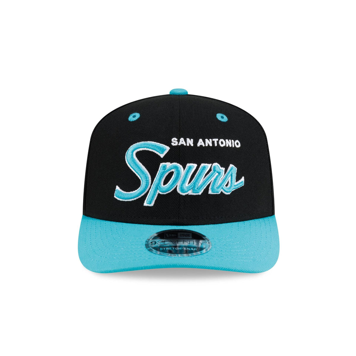 San Antonio Spurs Hardwood Classics 90s Script 9SEVENTY Stretch-Snap Hat - Image 2