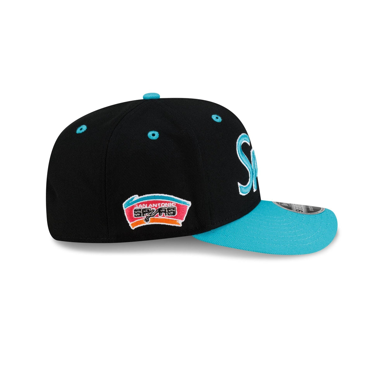 San Antonio Spurs Hardwood Classics 90s Script 9SEVENTY Stretch-Snap Hat - Image 4