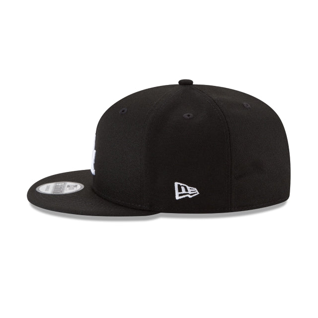Los Angeles Dodgers Basic Black and White 9FIFTY Snapback Hat - Image 5