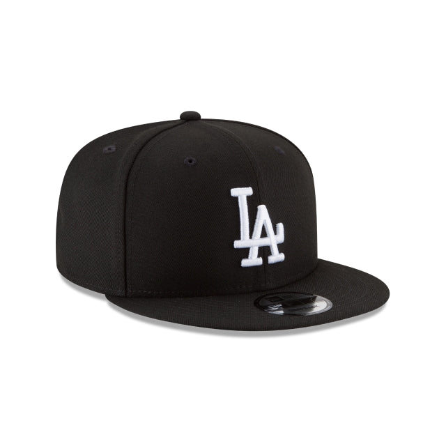 Los Angeles Dodgers Basic Black and White 9FIFTY Snapback Hat - Image 3