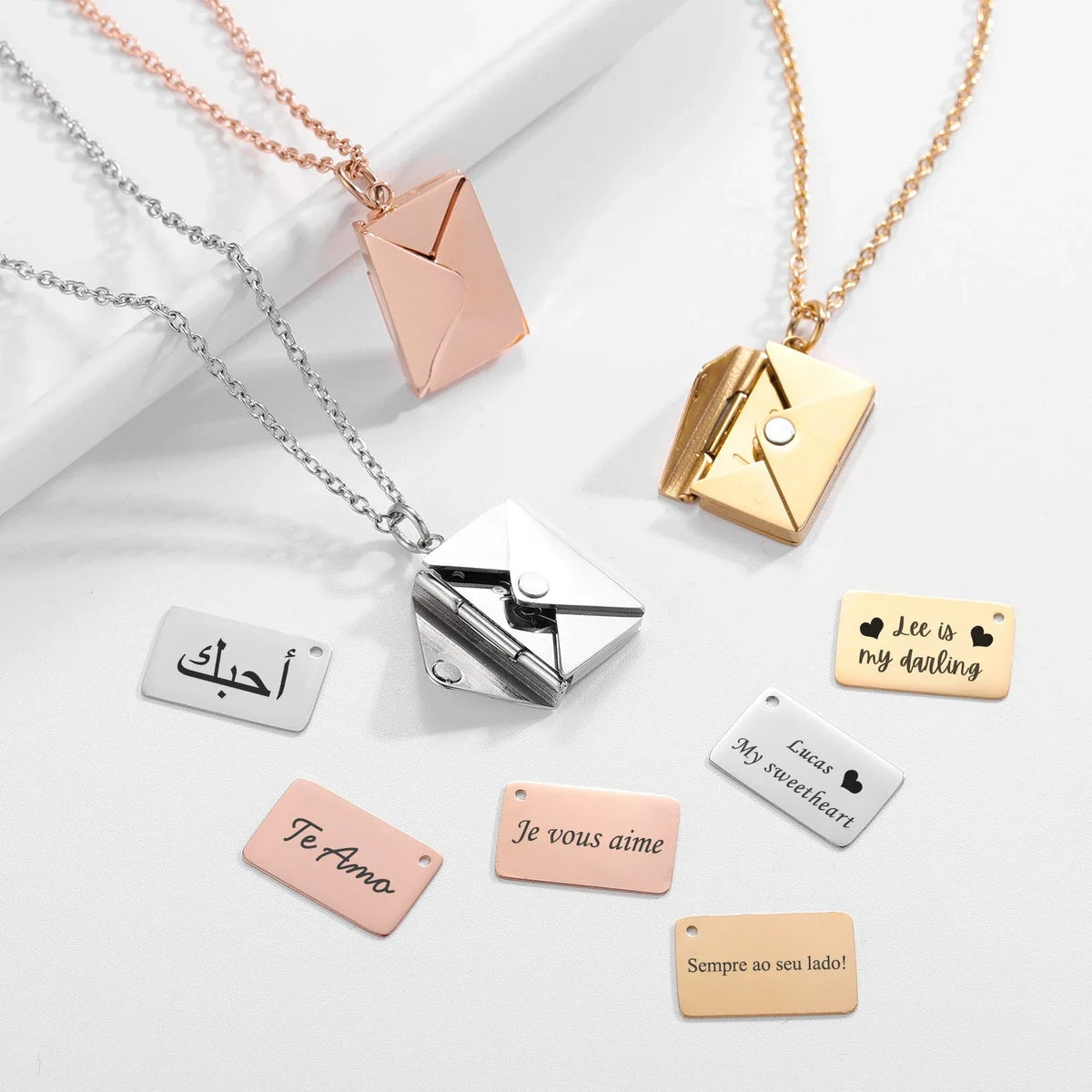 Customized Envelope Necklace - Image 4