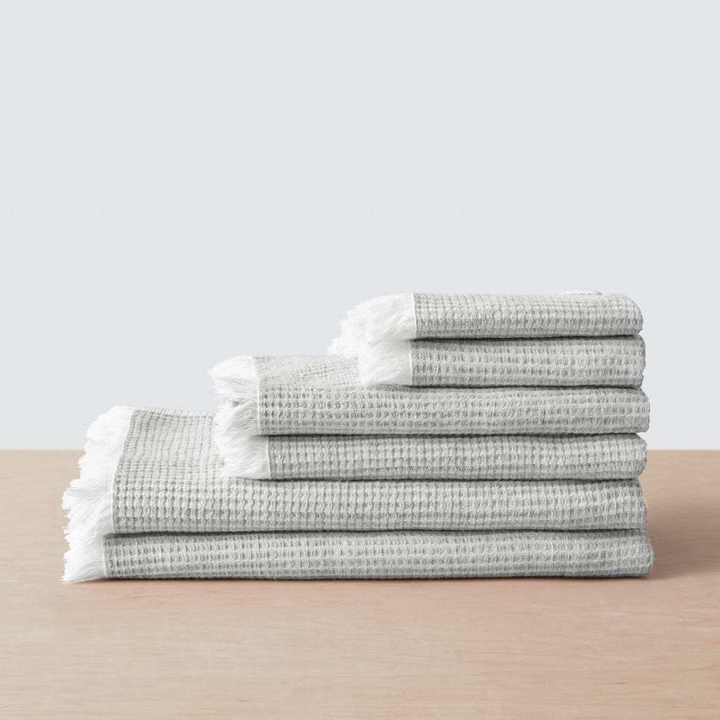 Aegean Cotton Bath Towel Set - Light Grey / Set of 6