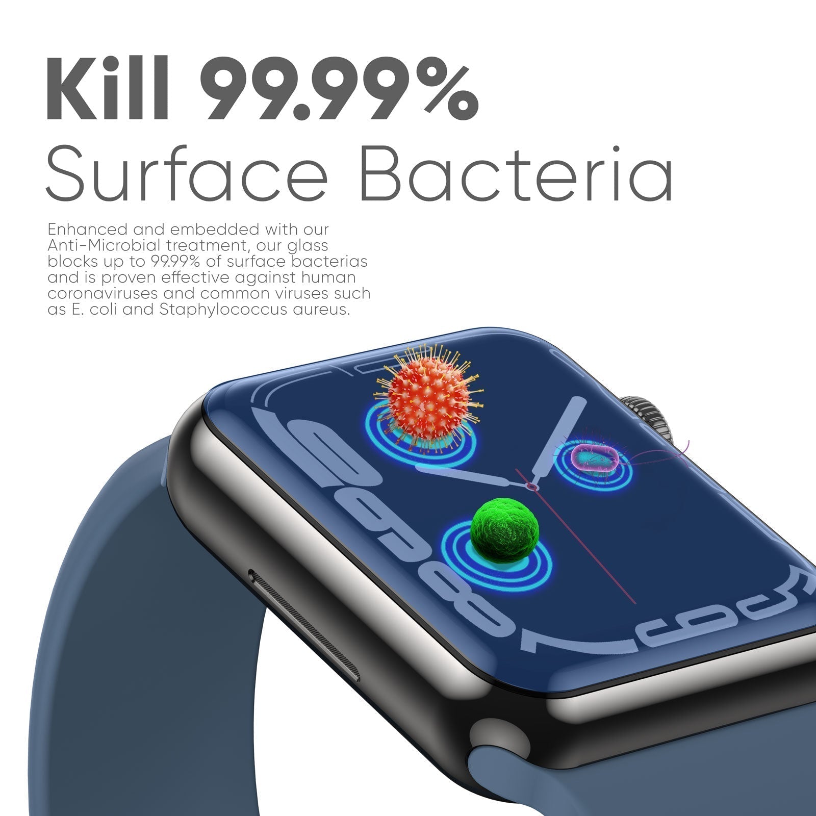 Hybrid Glass NanoArmour for Apple Watch Series 9 Screen Protector