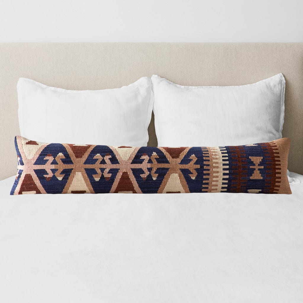 Azra Kilim Lumbar Pillow - Navy