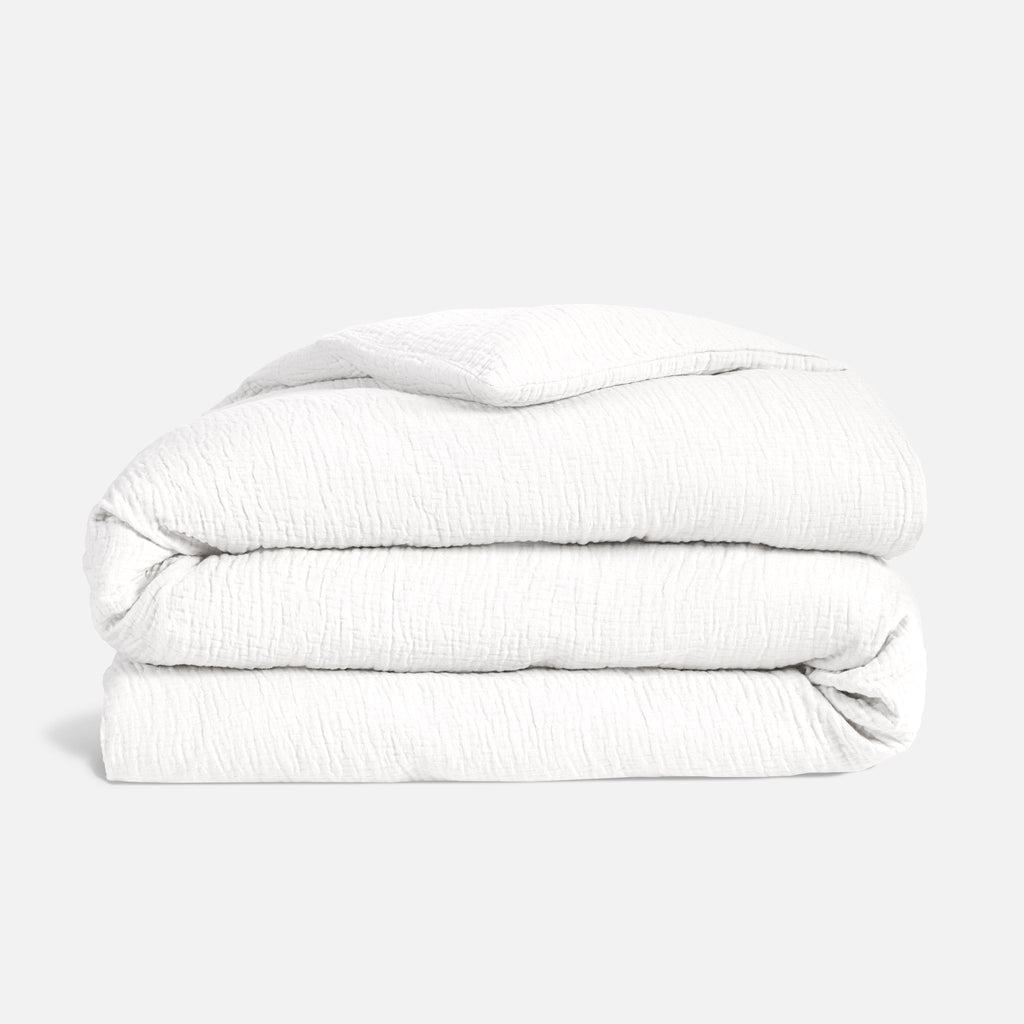 Breezeweave Crinkle Cotton Duvet Cover - White