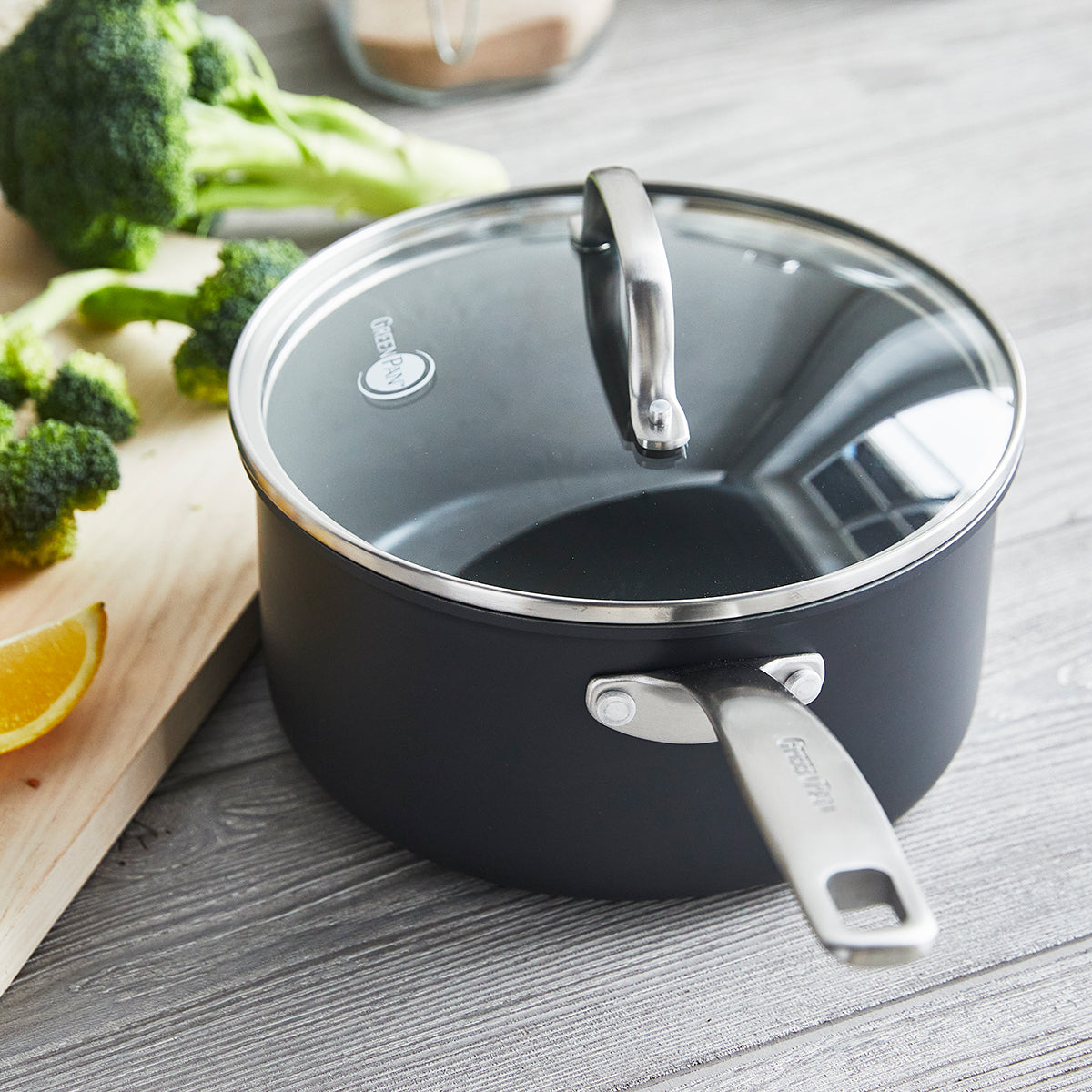 Chatham Ceramic Nonstick 3-Quart Saucepan with Lid - Image 2