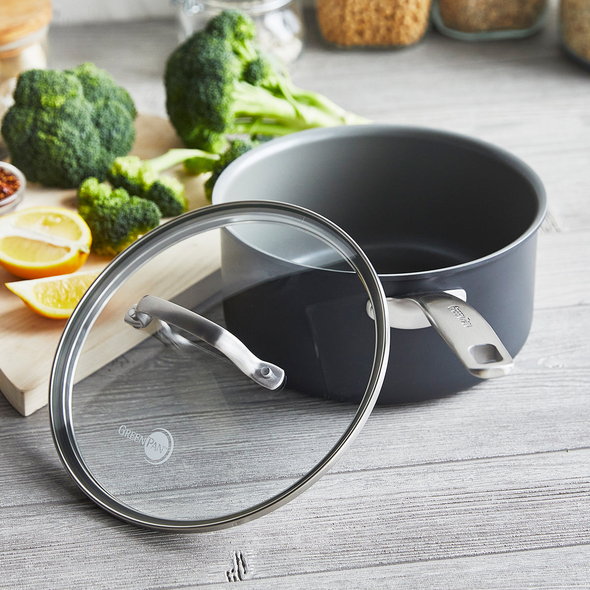 Chatham Ceramic Nonstick 3-Quart Saucepan with Lid - Image 3