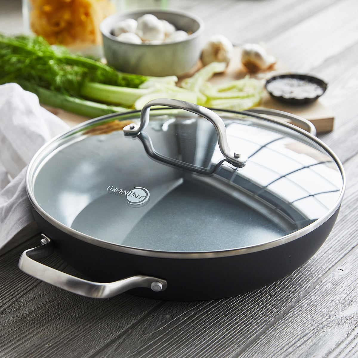 Chatham Ceramic Nonstick 11" Everyday Pan with Lid - Image 2