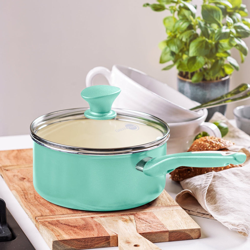 Rio Ceramic Nonstick 2-Quart Saucepan with Lid | Turquoise - Image 2