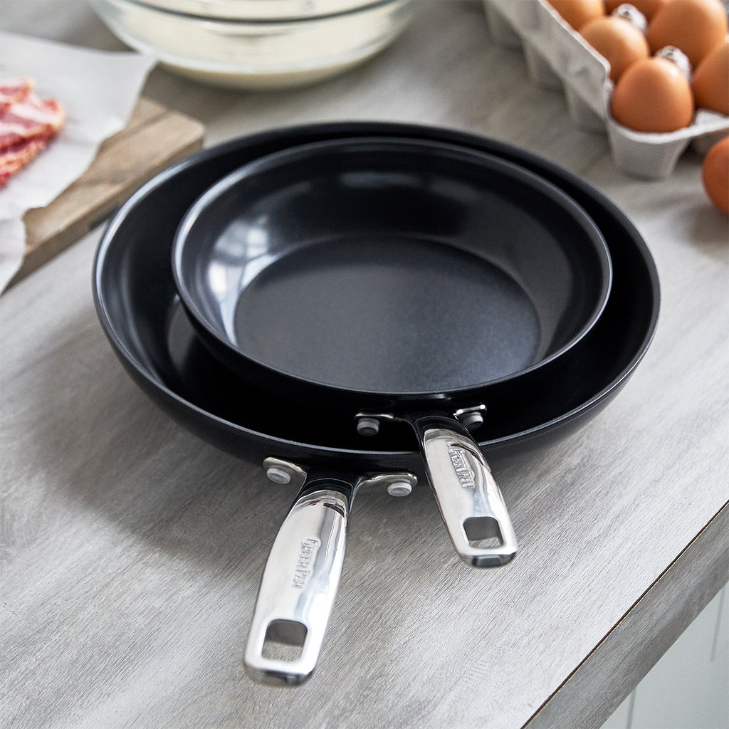 Chatham Black Ceramic Nonstick 8" and 10" Frypan Set - Image 2