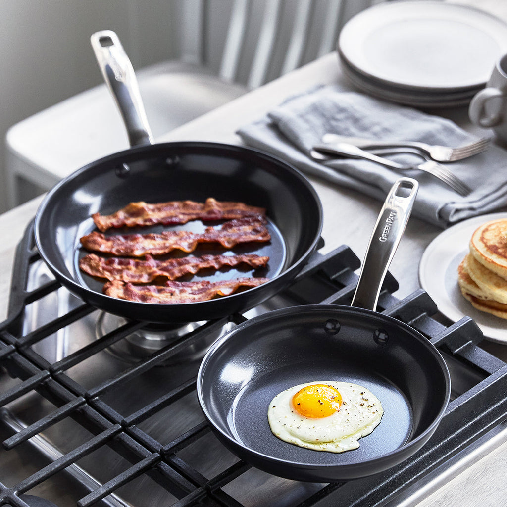 Chatham Black Ceramic Nonstick 8" and 10" Frypan Set - Image 3