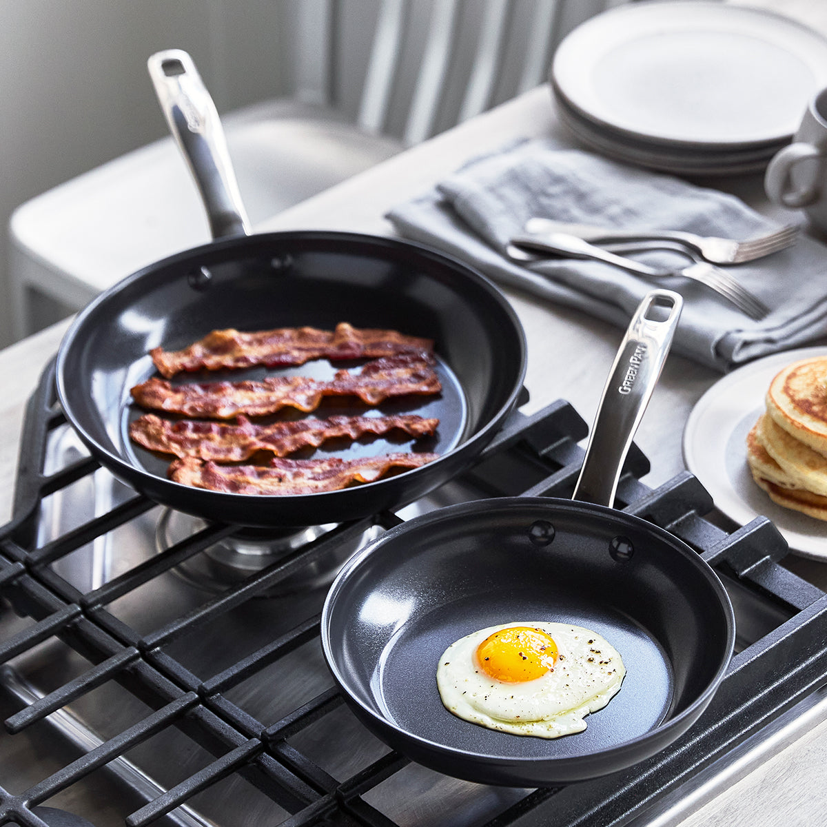 Chatham Black Ceramic Nonstick 8" and 10" Frypan Set - Image 3