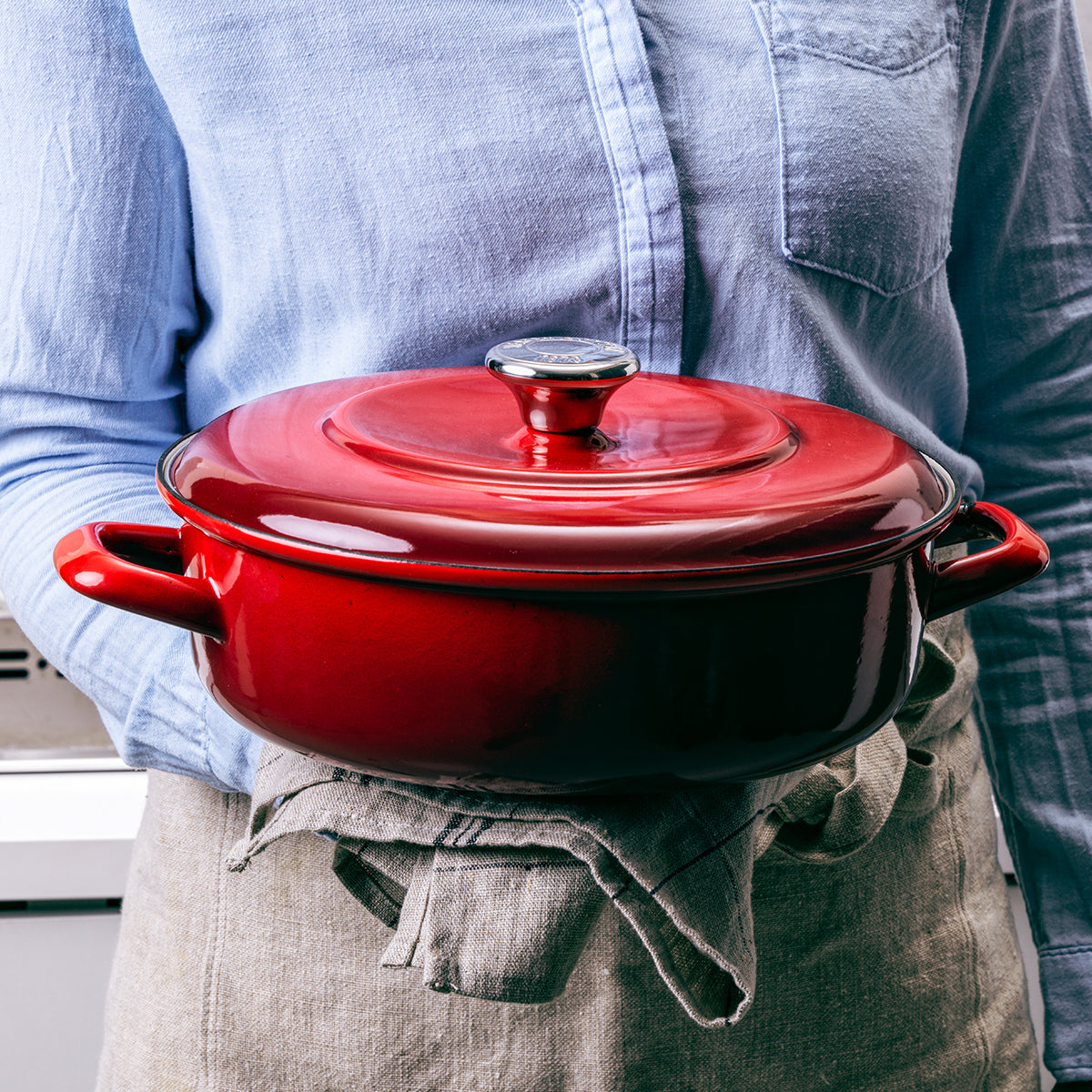 Merten & Storck Enameled Iron 1873 Braiser, 4-Quart | Foundry Red - Image 6