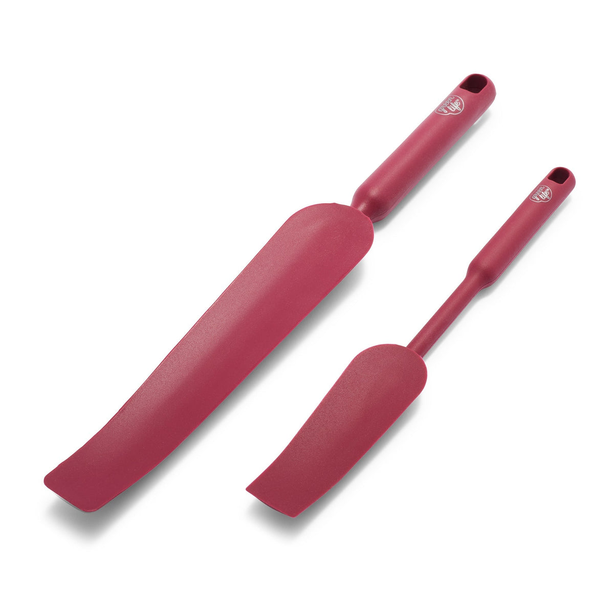 GreenLife Easy Reach Silicone Spatula, 2-Piece Set | Red