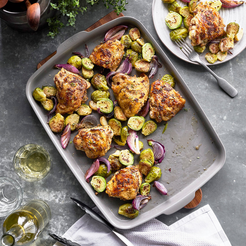 Premiere Ovenware Ceramic Nonstick 18" x 13" Half Sheet Pan Set | Gray - Image 6