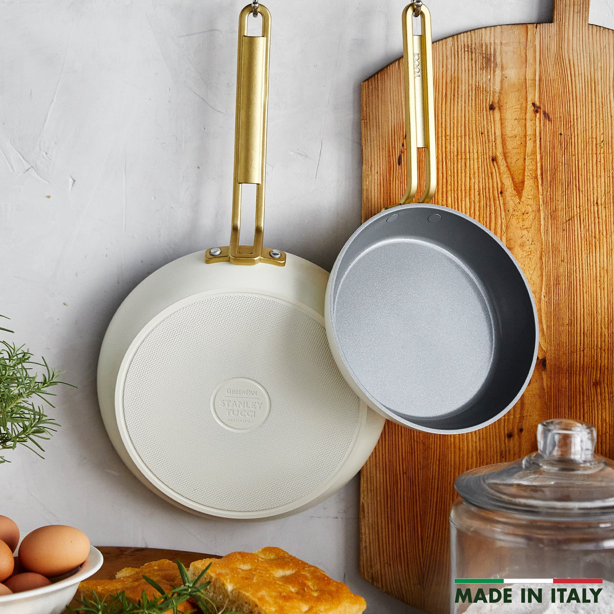 Stanley Tucci™ Ceramic Nonstick 8" and 10" Frypan Set | Carrara White - Image 3