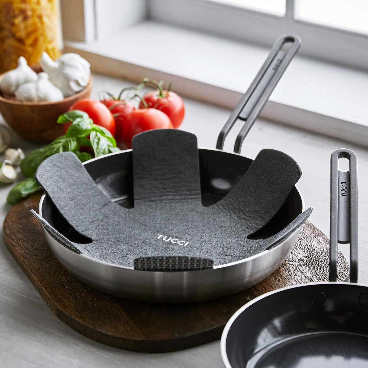 Stanley Tucci™ Stainless Steel Ceramic Nonstick 8" & 10" Frypan Set | Black Handles - Image 9