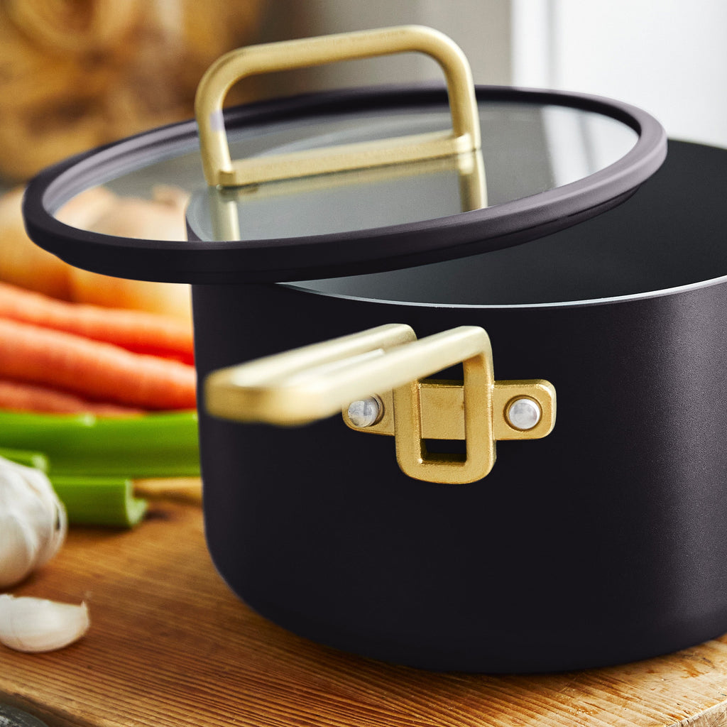 Stanley Tucci™ Ceramic Nonstick 4-Quart Saucepan with Lid | Calabrian Fig - Image 3