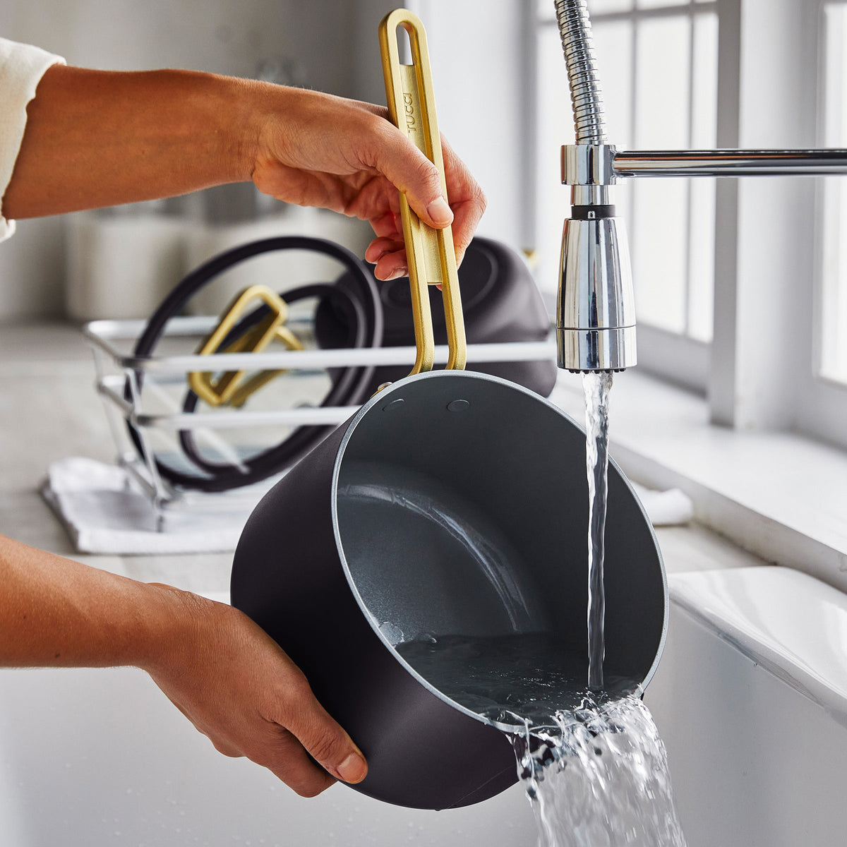 Stanley Tucci™ Ceramic Nonstick 4-Quart Saucepan with Lid | Calabrian Fig - Image 5