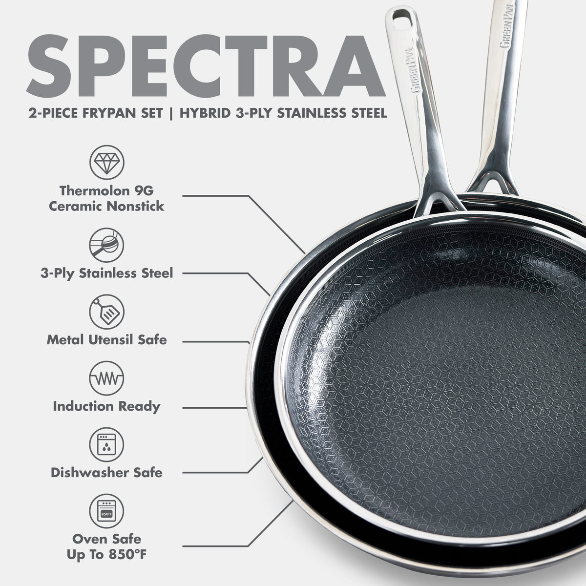Spectra Thermobond Hybrid Ceramic Nonstick 10" and 12" Frypan Set - Image 16