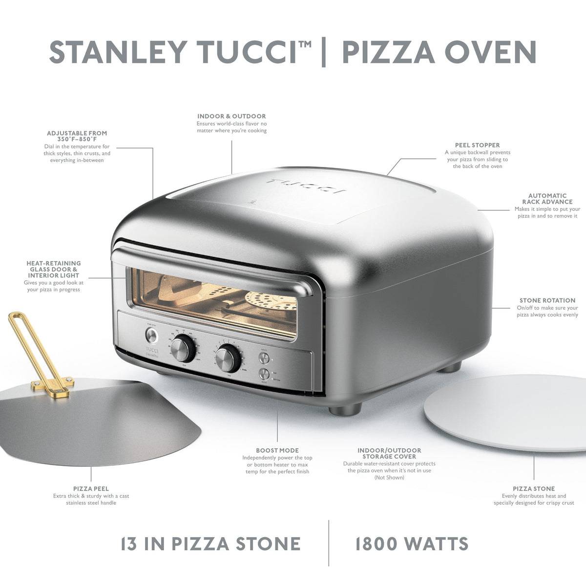 Stanley Tucci™ Indoor and Outdoor Pizza Oven | Stainless Steel - Image 4