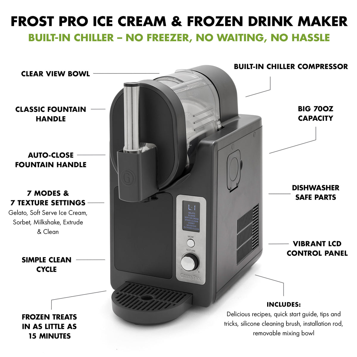 Frost Pro 16-in-1 Ice Cream, Gelato & Frozen Drink Maker | Licorice - Image 4