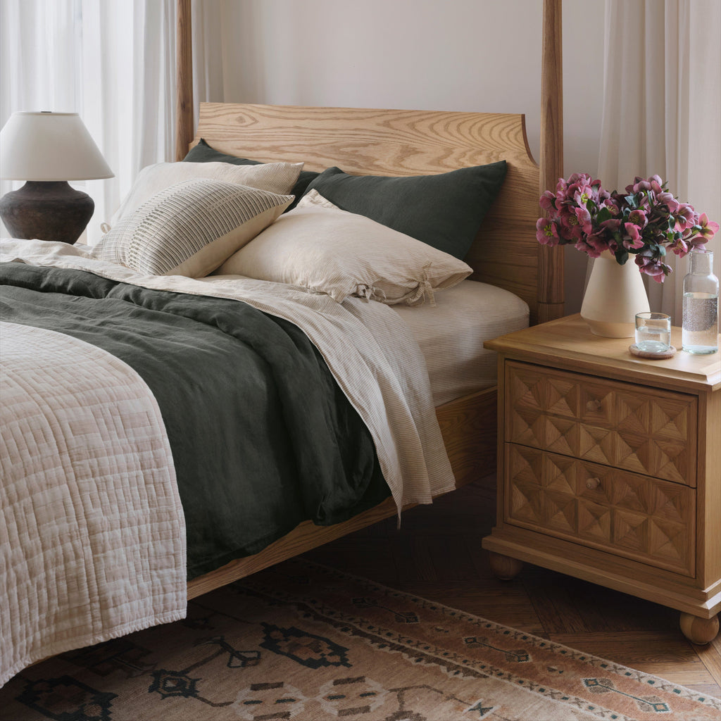 Stonewashed Linen Pillowcases with Ties - Image 3