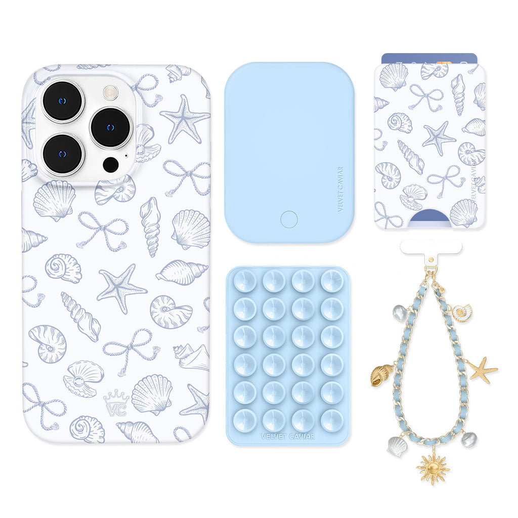 Coastal Seashells iPhone Bundle Set - Wallet