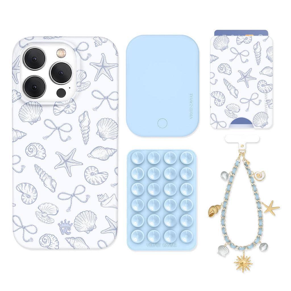 Coastal Seashells iPhone Bundle Set - Wallet