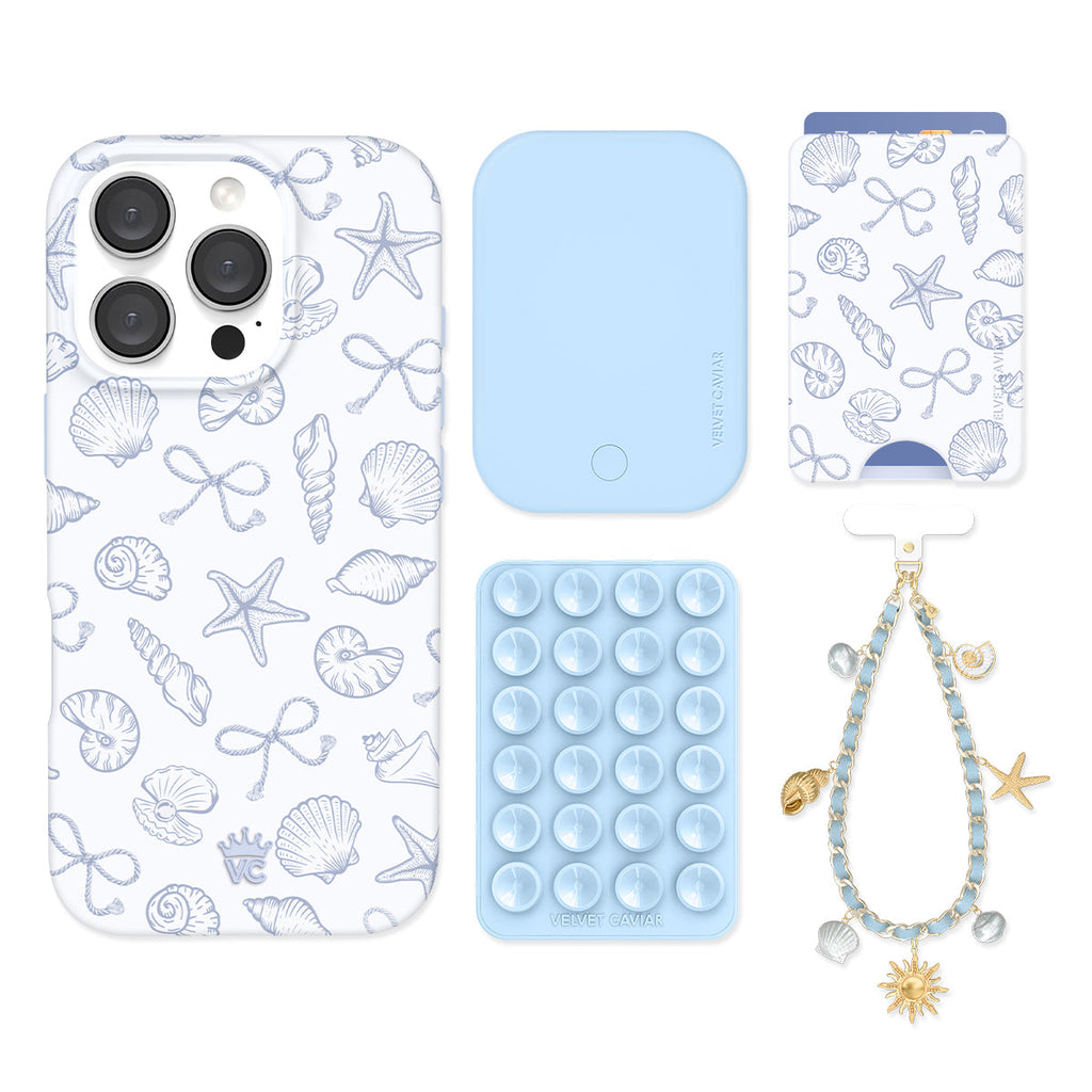Coastal Seashells iPhone Bundle Set - Wallet