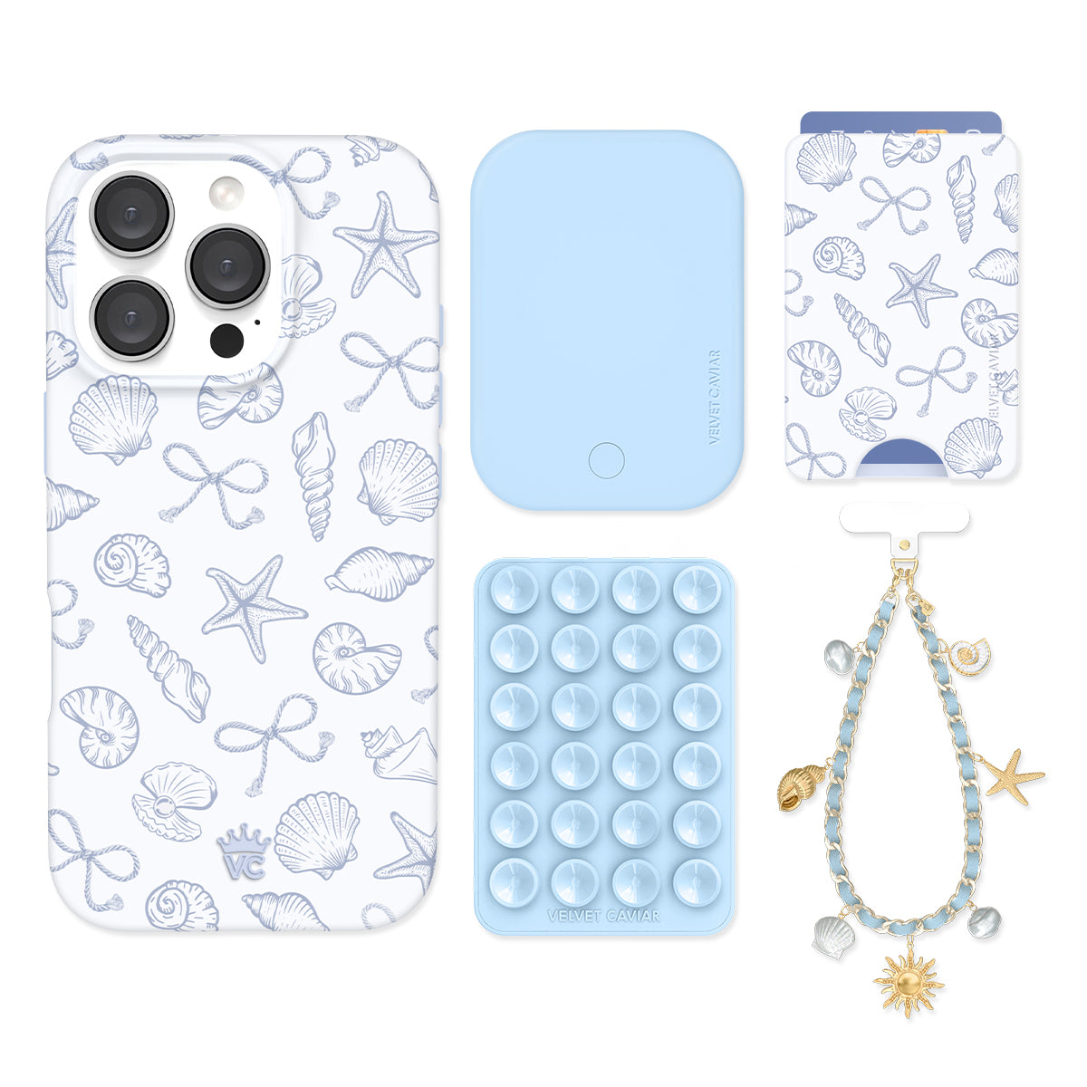 Coastal Seashells iPhone Bundle Set - Wallet
