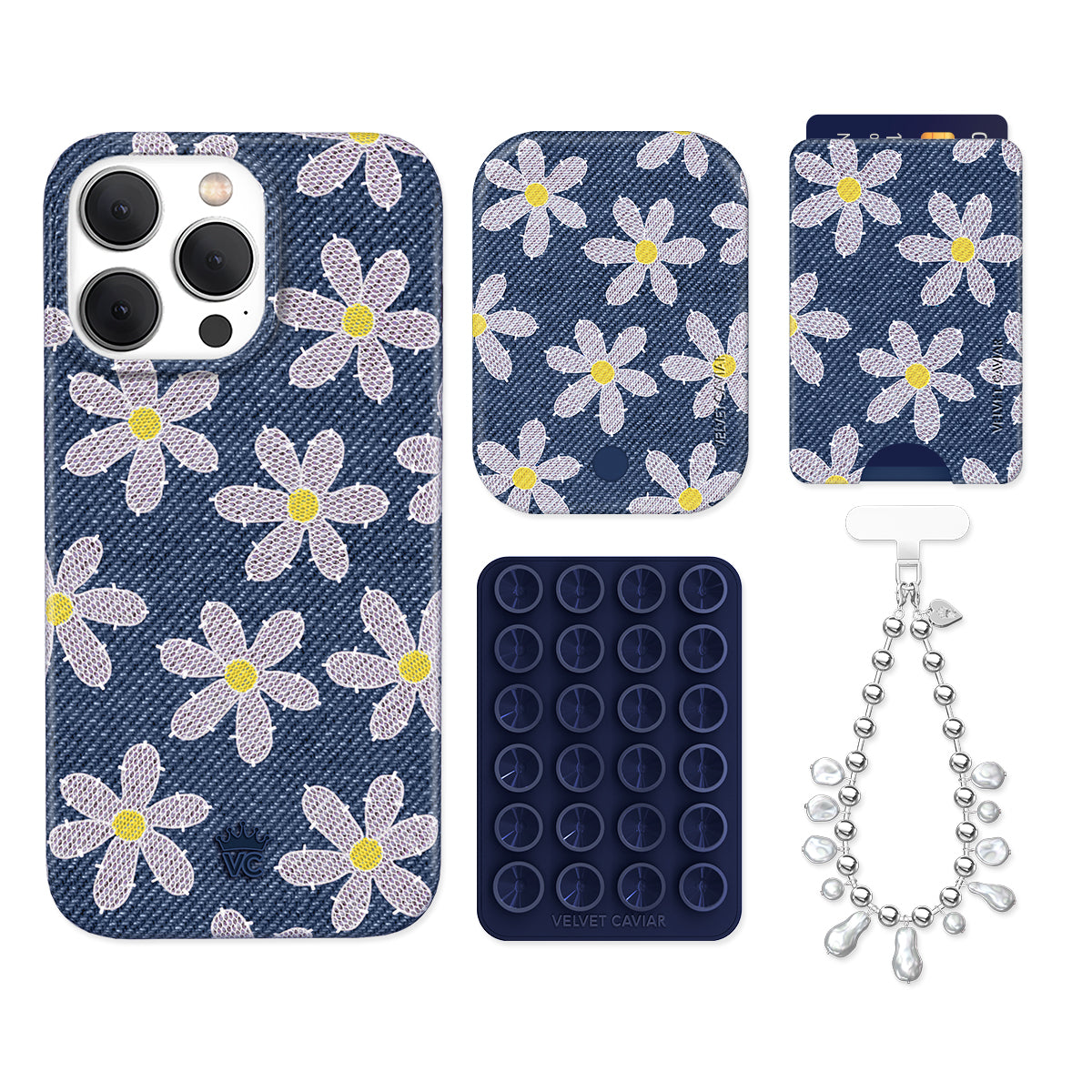 Denim Daisy iPhone Bundle Set - Wallet