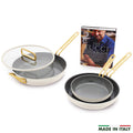 Stanley Tucci™ Ceramic Nonstick 4-Piece Frypan Set | Carrara White