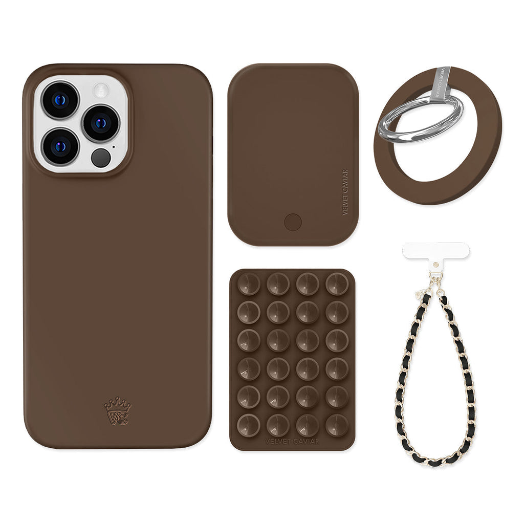 Espresso Brown iPhone Bundle Set - Grip