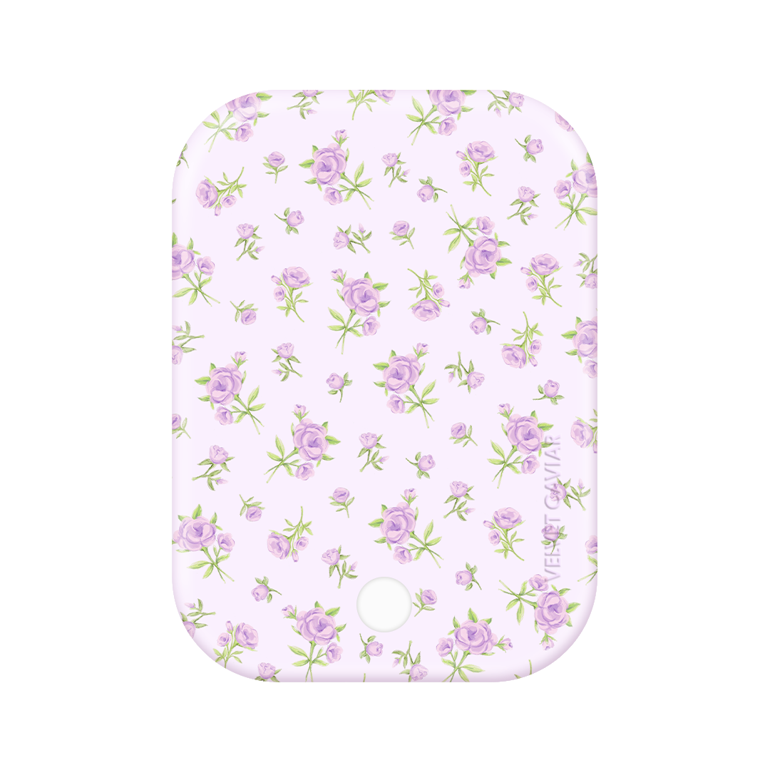 Dainty Lilac Floral MagSafe Battery Power Pack