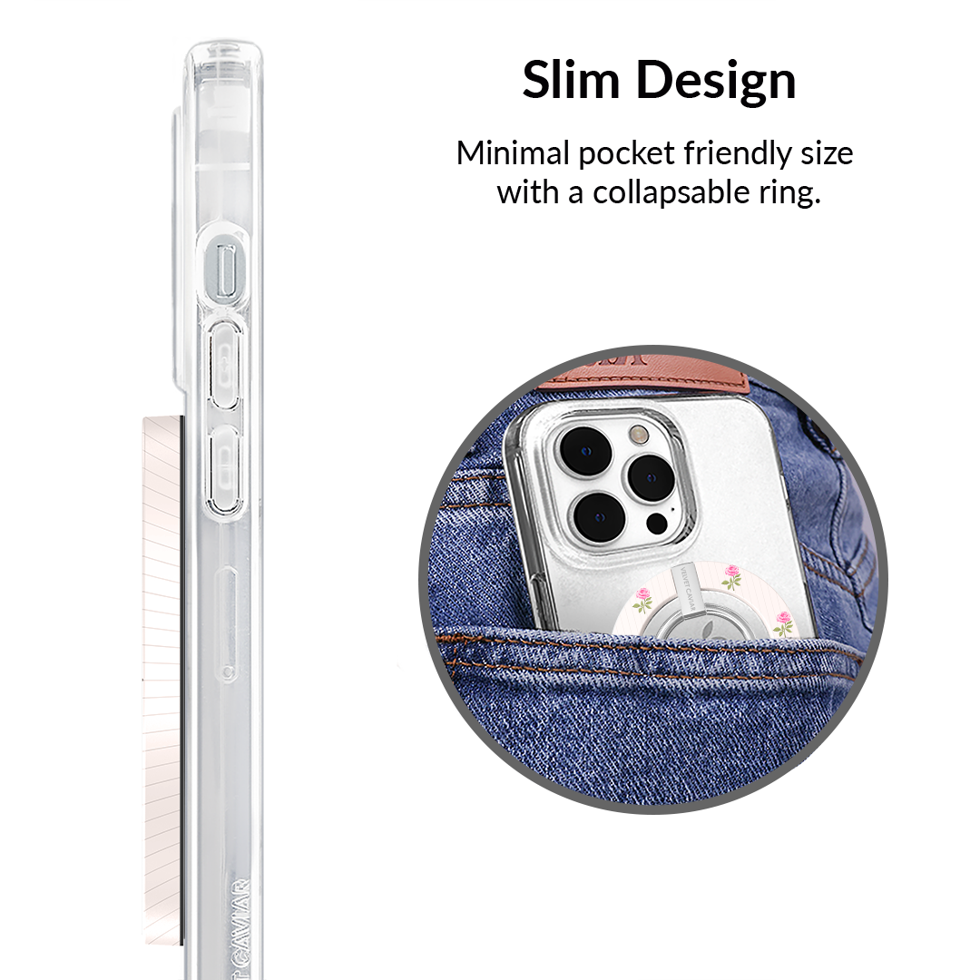 Pink Peony Floral MagSafe Grip Ring
