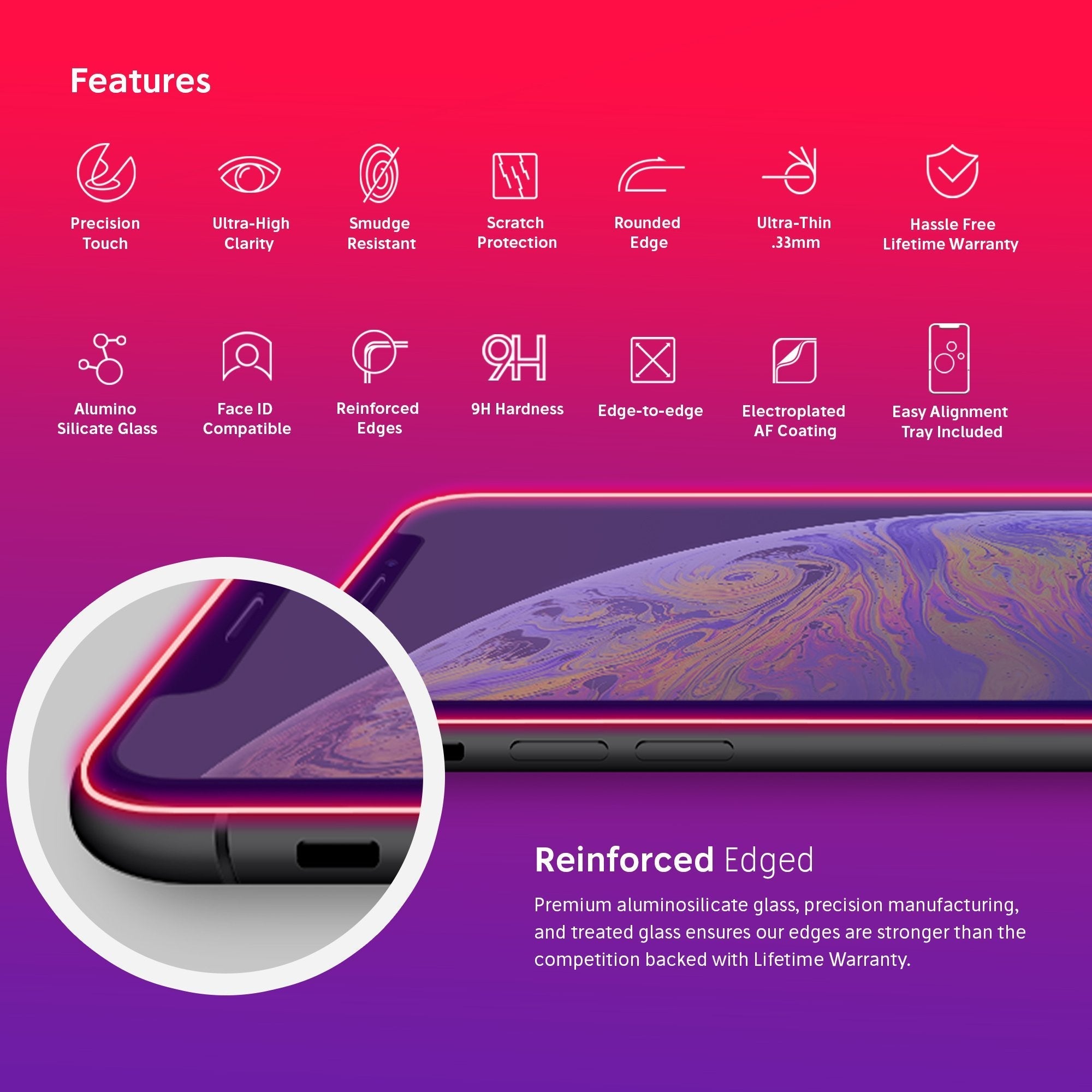 NanoArmour for iPhone XS Max Anti-Blue Light Screen Protector Case Friendly