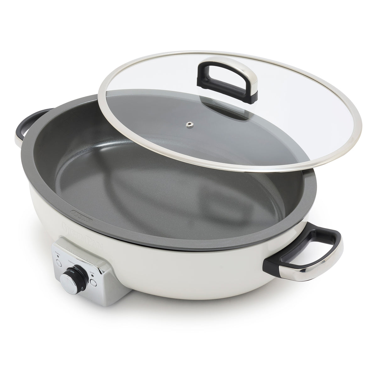 Elite 5.5-Quart Oval Electric Skillet | Cream