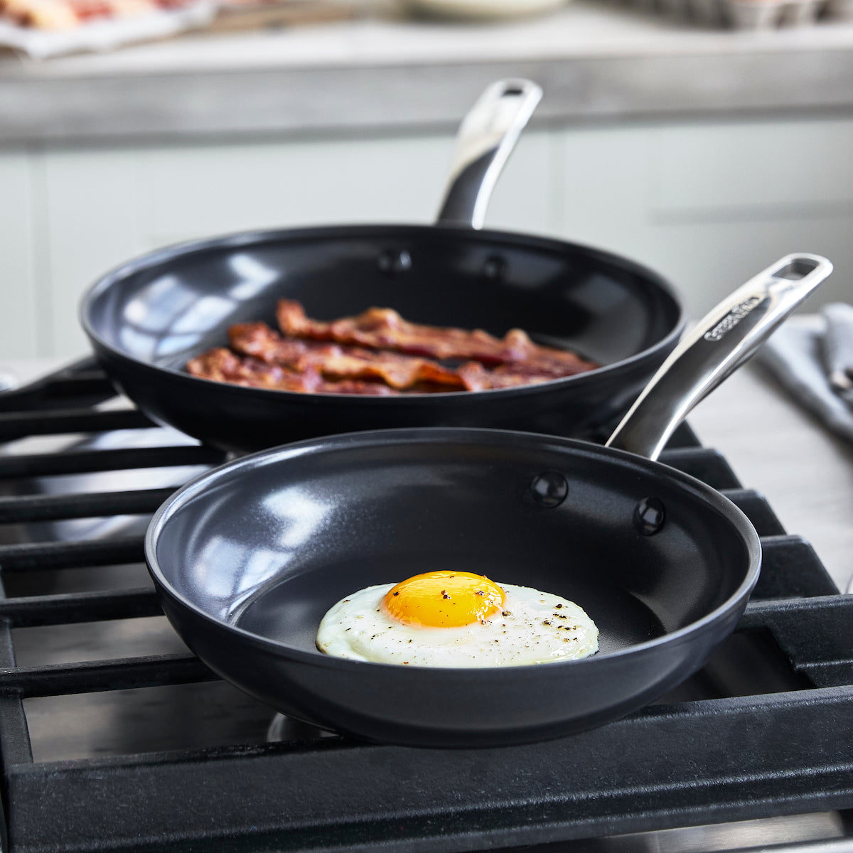 Chatham Black Ceramic Nonstick 8" and 10" Frypan Set - Image 5