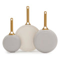 Reserve Pro Ceramic Nonstick 8", 10" and 12" Frypan Set | Oyster