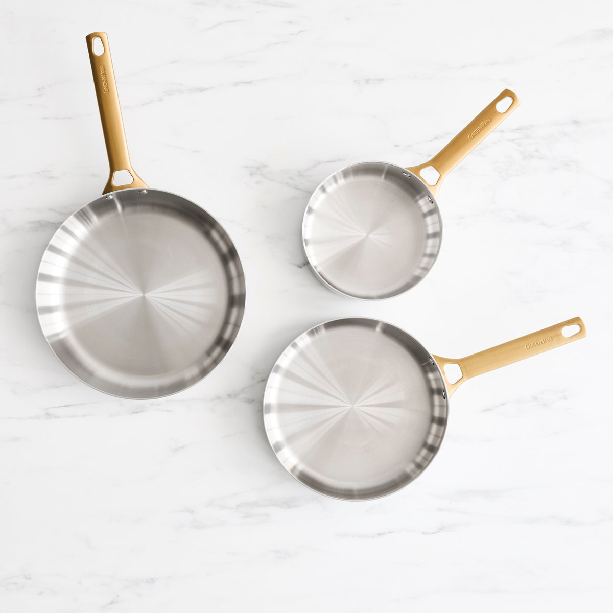 Reserve Stainless Steel 8", 10" and 12" Frypan Set - Image 2