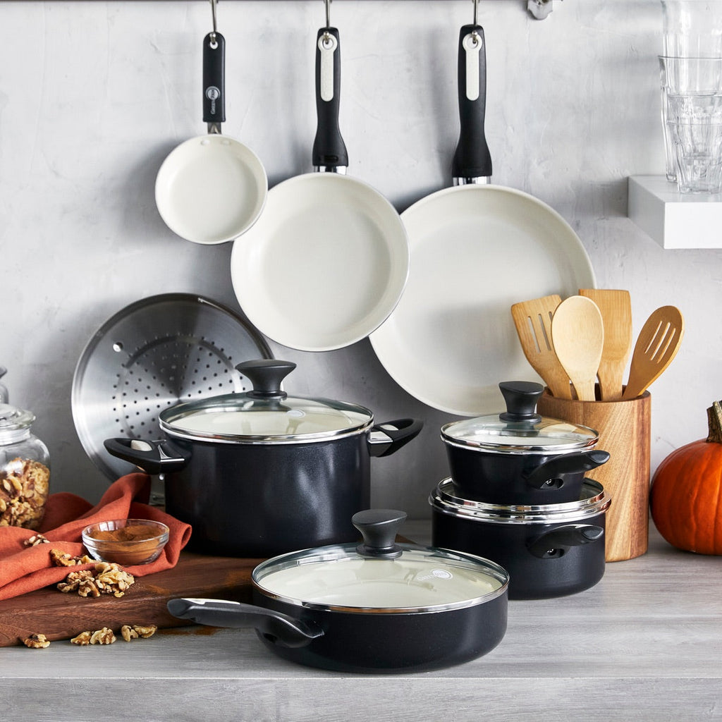Rio Ceramic Nonstick 16-Piece Cookware Set | Black - Image 2