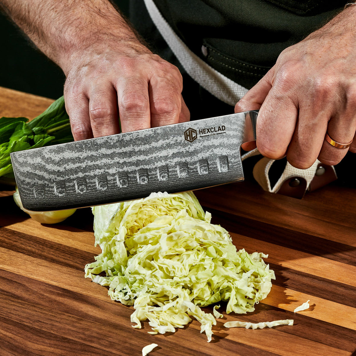 Damascus Steel Nakiri Knife, 6.5" - Image 4