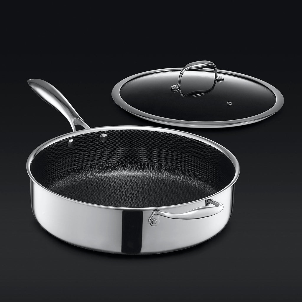 Hybrid Deep Sauté Pan with Lid, 5.5-Qt