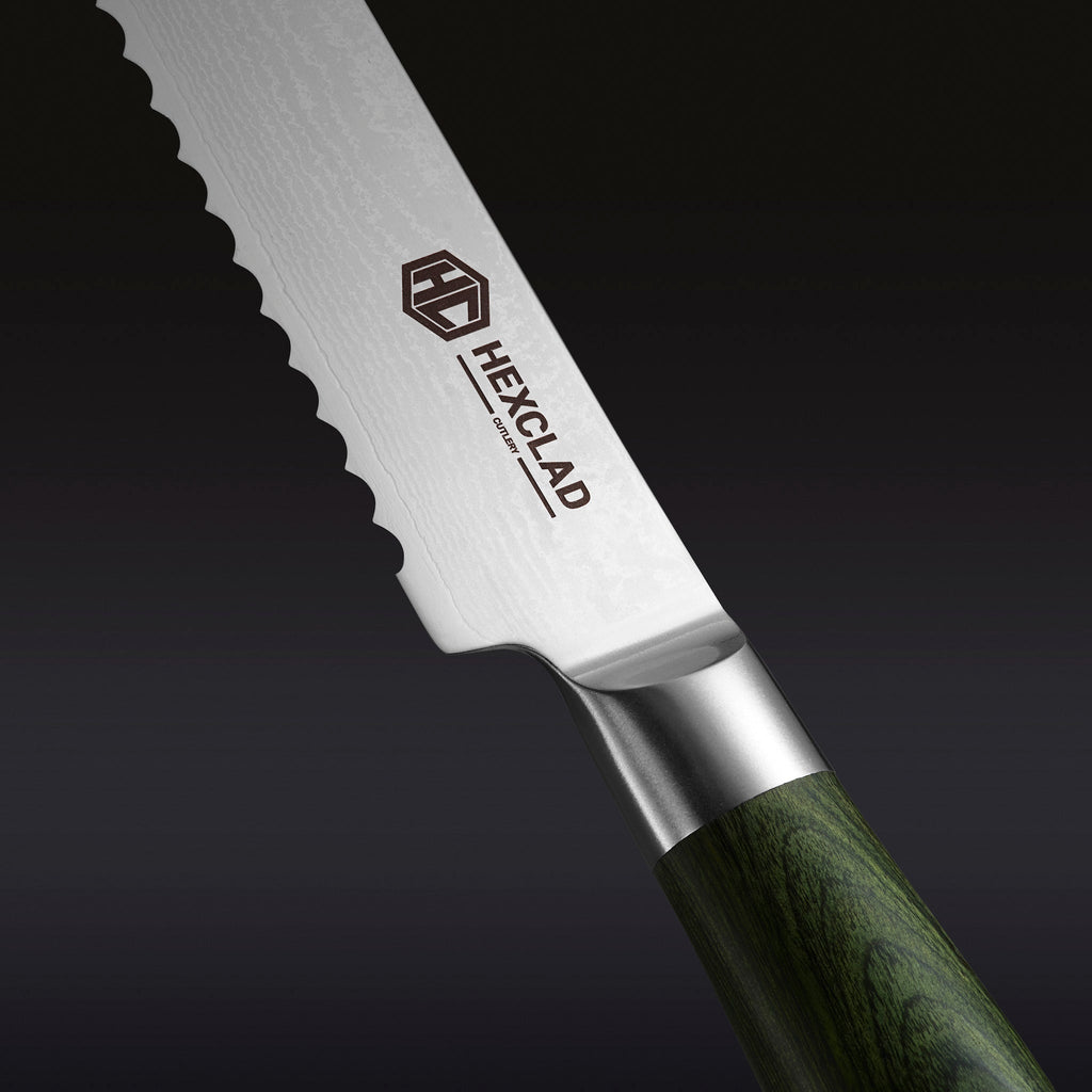 Damascus Steel Serrated Bread Knife, 8" - Image 2