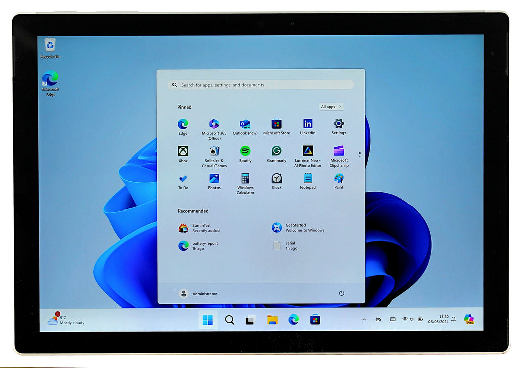 Microsoft Surface Pro 6 Tablet, 1796, Core i7 8th Gen, 16GB RAM, 256GB eMMC, W11