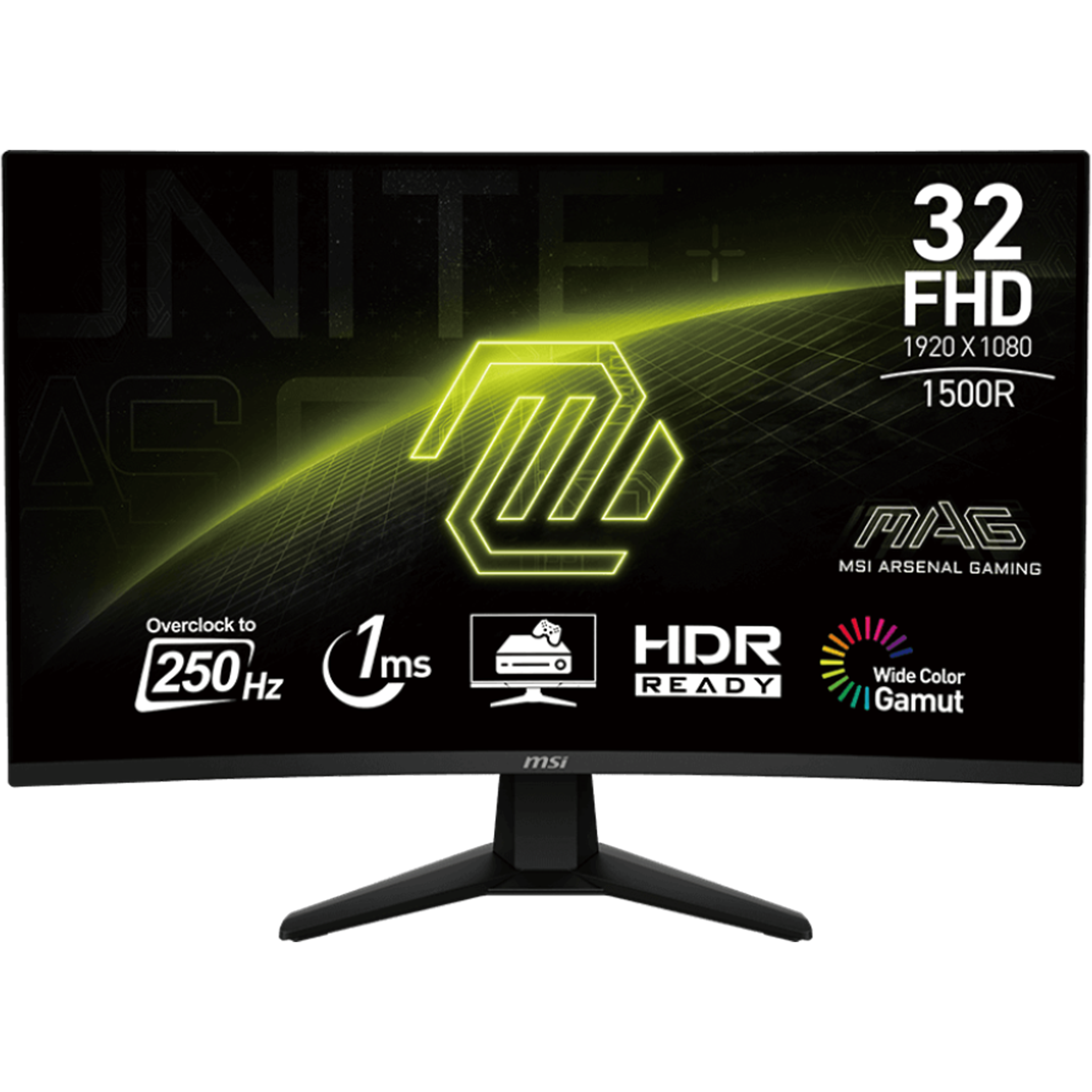 MSI MAG 32C6X - 31.5" FHD, 1920 x 1080, 250Hz, Gaming Monitor