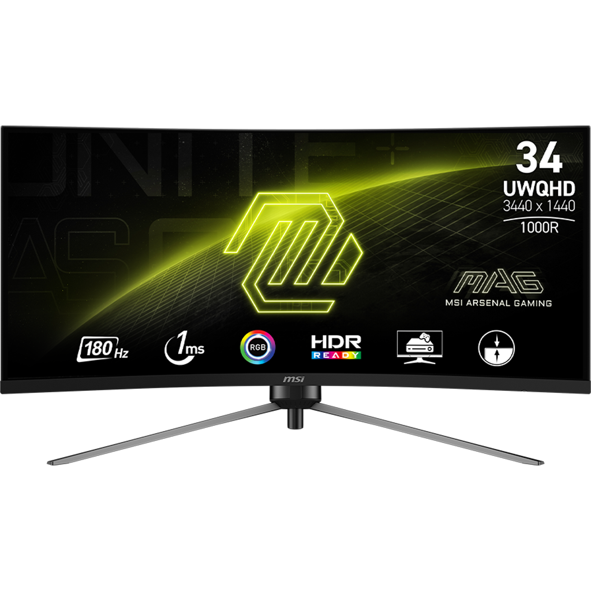 MSI MAG 345CQR- 34" 34" UWQHD, 3440 x 1440, 180Hz, Curved Gaming Monitor